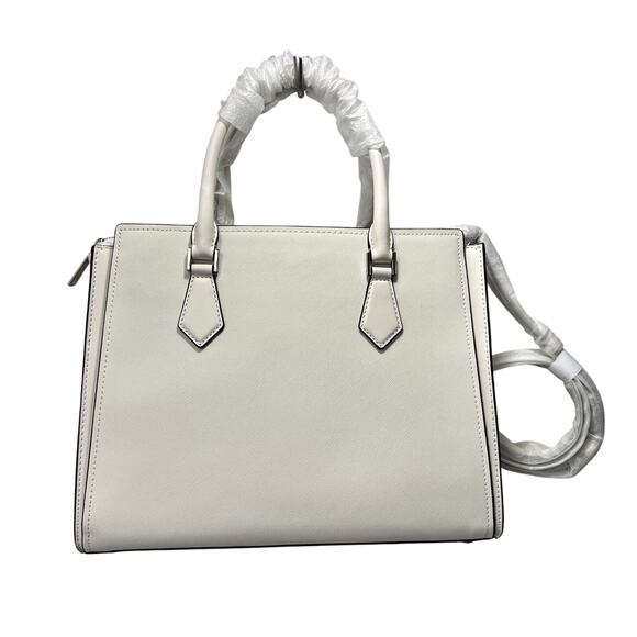 NEW MICHAEL KORS HOPE Handbag Women Large Satchel Purse 35T0SWXS3L OPTIC WHITE - Picture 3 of 16